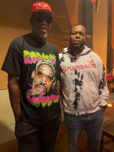 Dennis Rodman in support of the Quil Foundation and it’s homeless charity give back program.